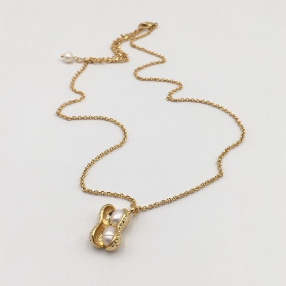 Peanut 18k Gold Plated & Peal Necklace - Picture 4 of 7